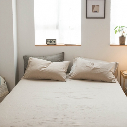 91家纺网 家纺一手货源 找家纺 （总）尚品本色 2022新款色织水洗棉单床笠