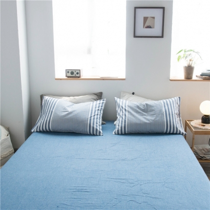 91家纺网 家纺一手货源 找家纺 （总）尚品本色 2022新款色织水洗棉单床笠