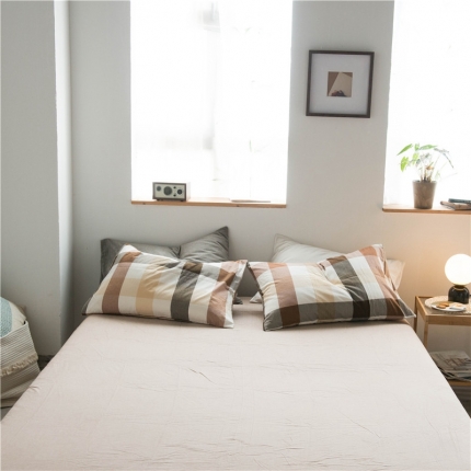 91家纺网 家纺一手货源 找家纺 （总）尚品本色 2022新款色织水洗棉单床笠