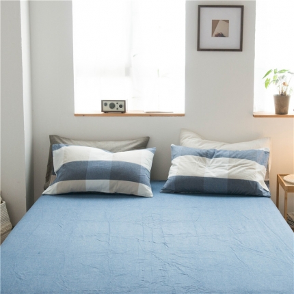 91家纺网 家纺一手货源 找家纺 （总）尚品本色 2022新款色织水洗棉单床笠