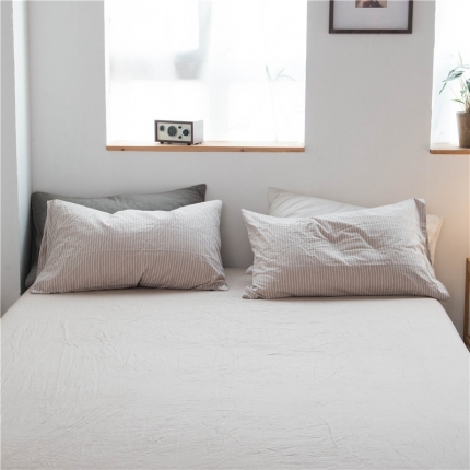 91家纺网 家纺一手货源 找家纺 （总）尚品本色 2022新款色织水洗棉单床笠