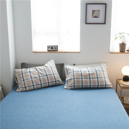 91家纺网 家纺一手货源 找家纺 （总）尚品本色 2022新款色织水洗棉单床笠