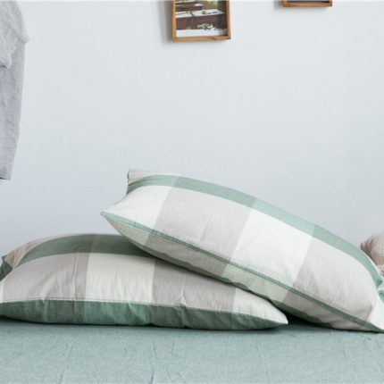 91家纺网 家纺一手货源 找家纺 （总）尚品本色 2022新款色织水洗棉枕套