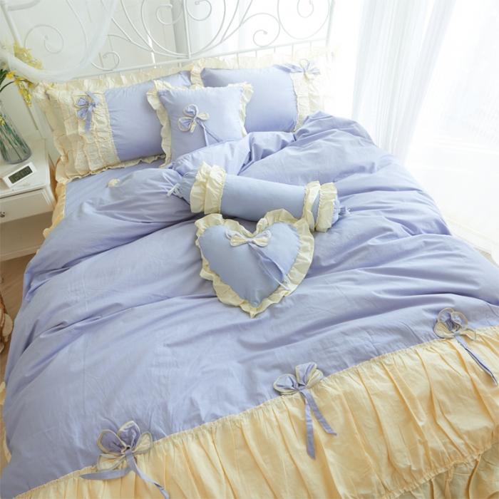 91家纺网 家纺一手货源 找家纺 淑女公社家纺 13372纯棉斜纹四件套-少女梦 气质灰