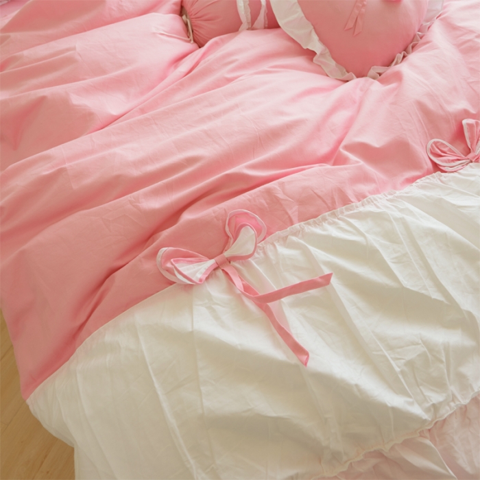 91家纺网 家纺一手货源 找家纺 淑女公社家纺 13372纯棉斜纹四件套-少女梦 仙女粉