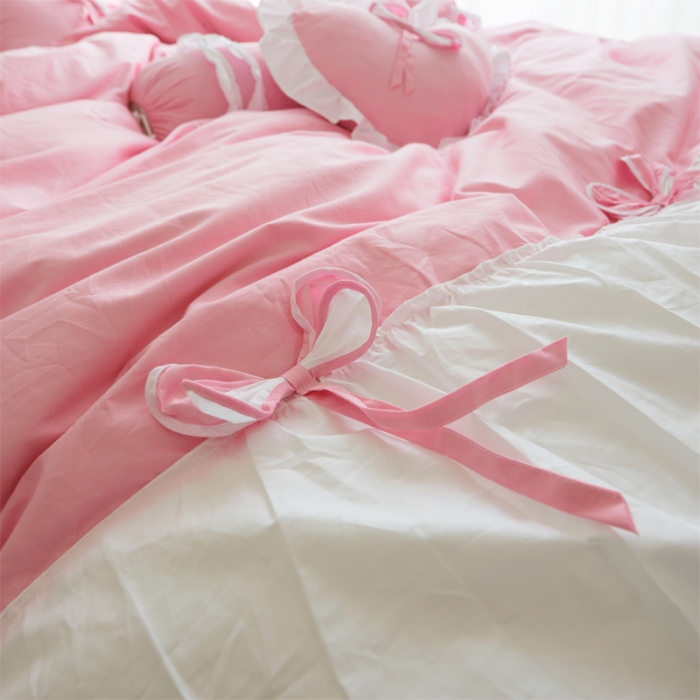 91家纺网 家纺一手货源 找家纺 淑女公社家纺 13372纯棉斜纹四件套-少女梦 仙女粉