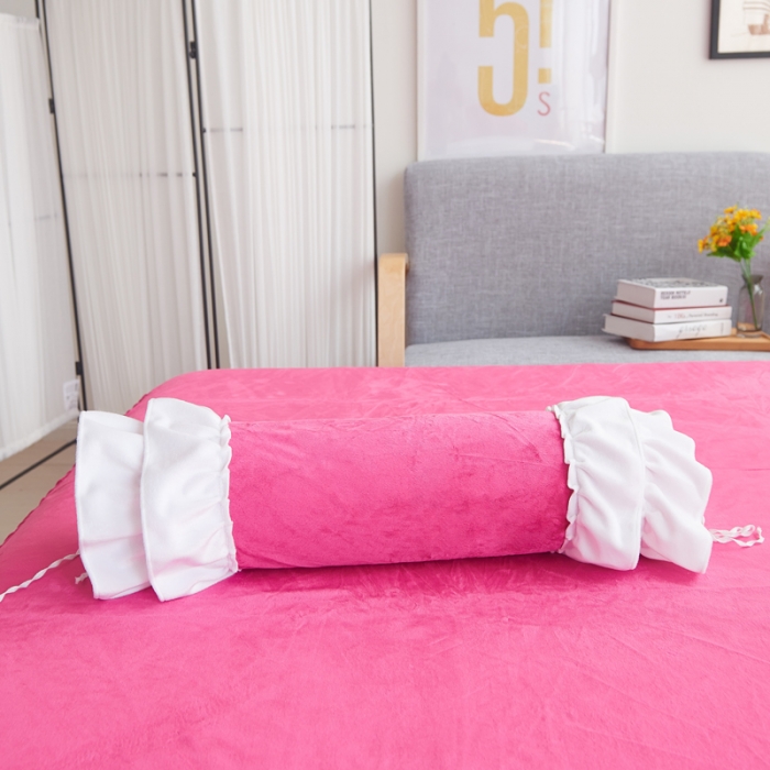 91家纺网 家纺一手货源 找家纺  淑女公社水晶绒微微公主床裙款 玫红色