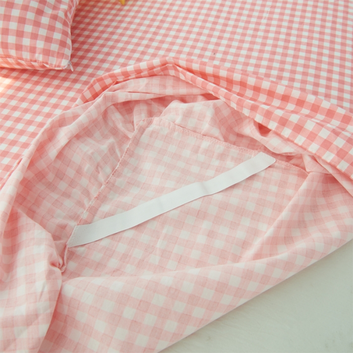 91家纺网 家纺一手货源 找家纺 淑女公社 毛巾绣水洗棉四件套床裙款 遇见-圆点粉白格