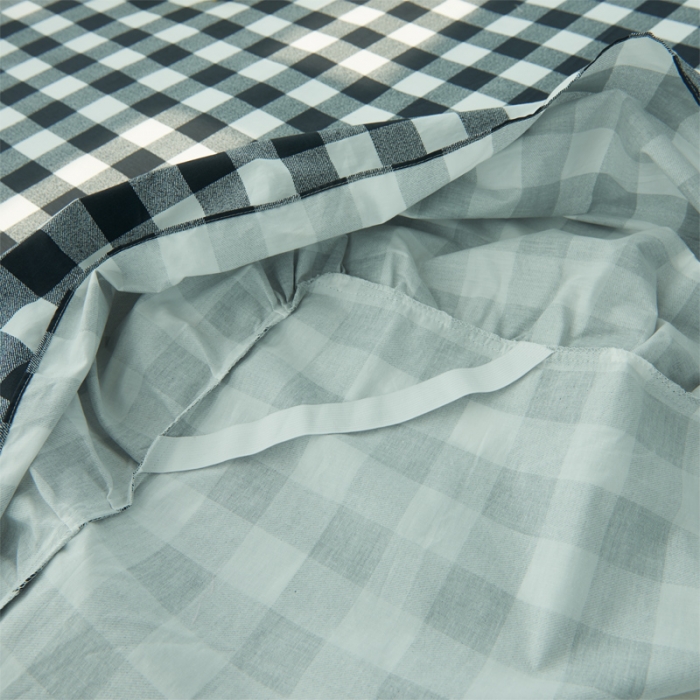 91家纺网 家纺一手货源 找家纺 淑女公社 毛巾绣水洗棉四件套床裙款 遇见-圆点黑白格