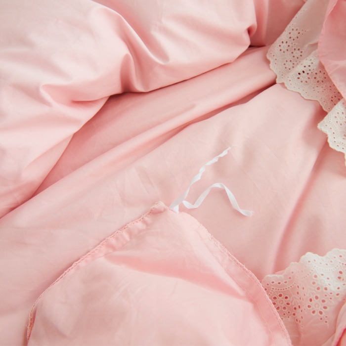 91家纺网 家纺一手货源 找家纺 淑女公社 秋冬新款纯色系-佛系少女床裙款多规格仙女粉