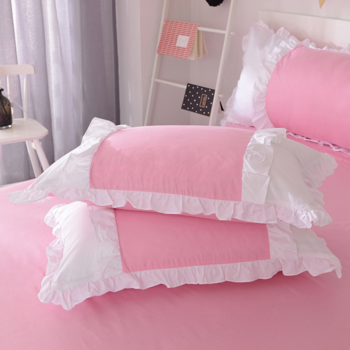 91家纺网 家纺一手货源 找家纺 淑女公社 韩版纯棉床裙款四件套-微微公主系列 粉色