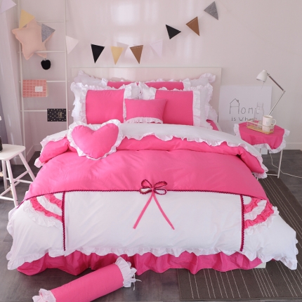 91家纺网 家纺一手货源 找家纺 （总）淑女公社 韩版纯棉床裙款四件套-微微公主系列