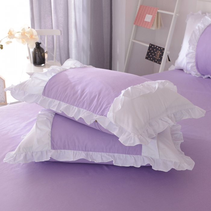 91家纺网 家纺一手货源 找家纺 淑女公社 韩版纯棉床裙款四件套-微微公主系列 紫色