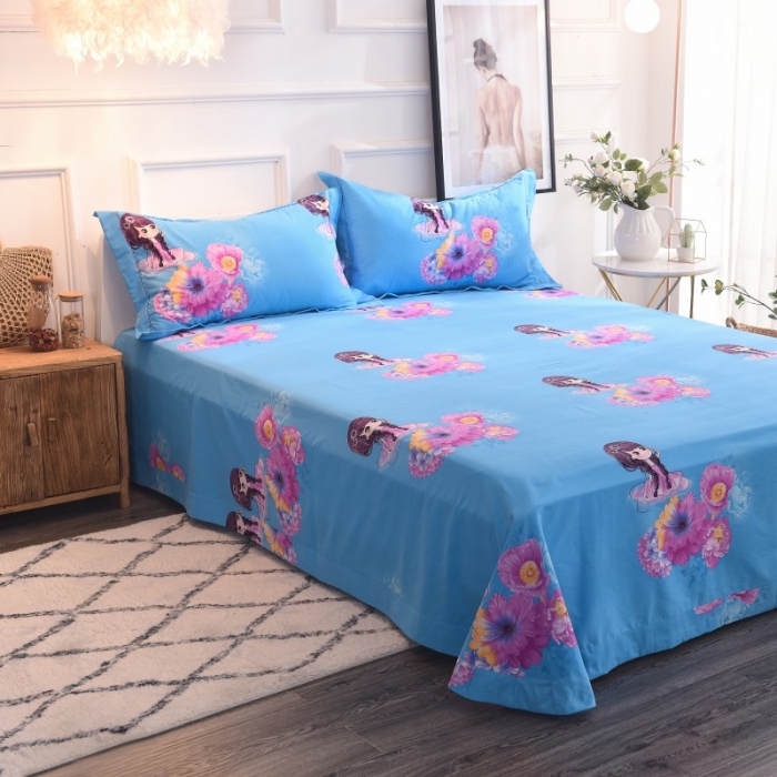 91家纺网 家纺一手货源 找家纺 甜之梦家纺 2025新款全棉磨毛四件套 天使宝贝-兰