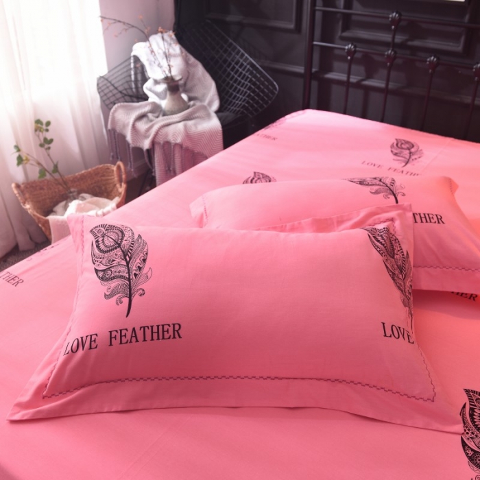 91家纺网 家纺一手货源 找家纺 甜之梦家纺 2025新款全棉磨毛四件套 罗曼蒂克-粉