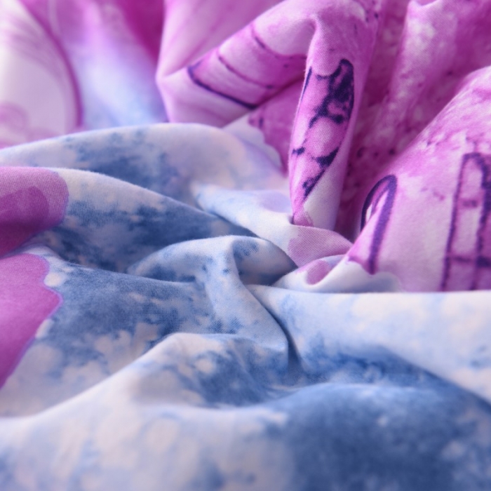 91家纺网 家纺一手货源 找家纺 甜之梦家纺 2025新款全棉磨毛四件套 世外桃园-紫