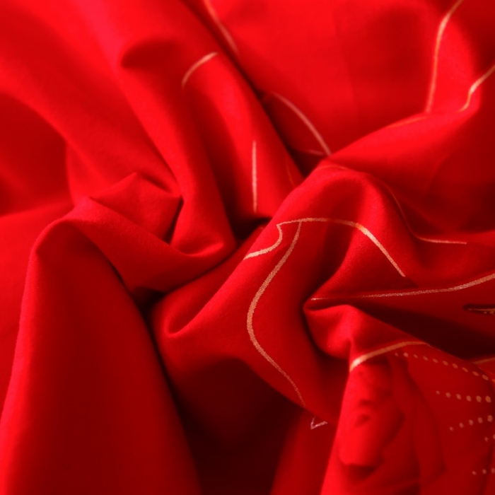 91家纺网 家纺一手货源 找家纺 甜之梦家纺 2025新款全棉磨毛四件套 向幸福出发-红