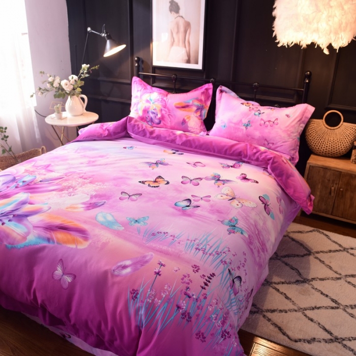 91家纺网 家纺一手货源 找家纺 甜之梦家纺 2025新款全棉磨毛四件套 小城故事