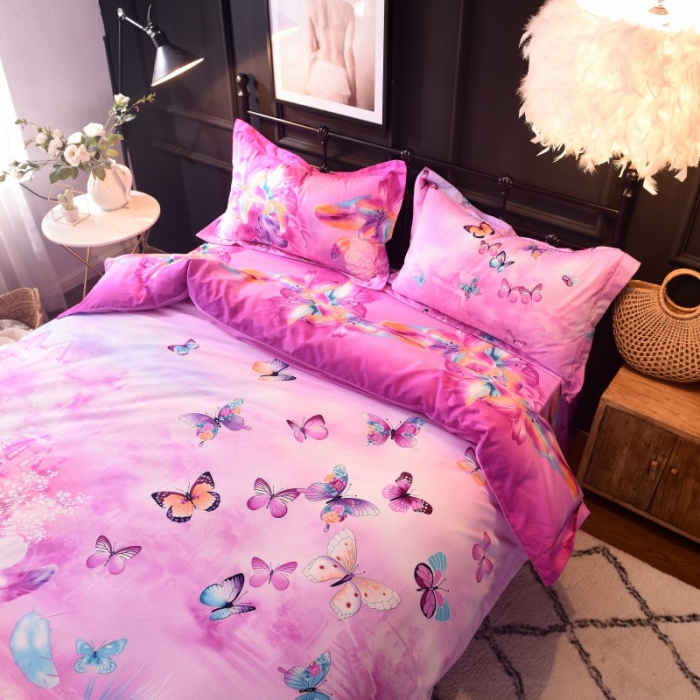 91家纺网 家纺一手货源 找家纺 甜之梦家纺 2025新款全棉磨毛四件套 小城故事