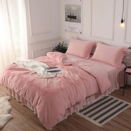 （总）甜之梦 2025新款兔兔绒床裙款保暖四件套