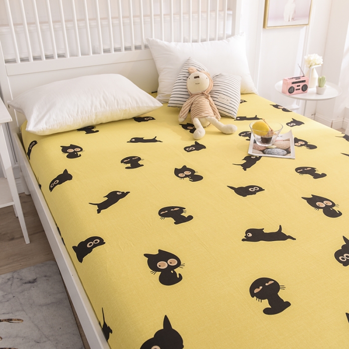 91家纺网 家纺一手货源 找家纺 甜之梦家纺 2019新款全棉单品床笠 喵星人