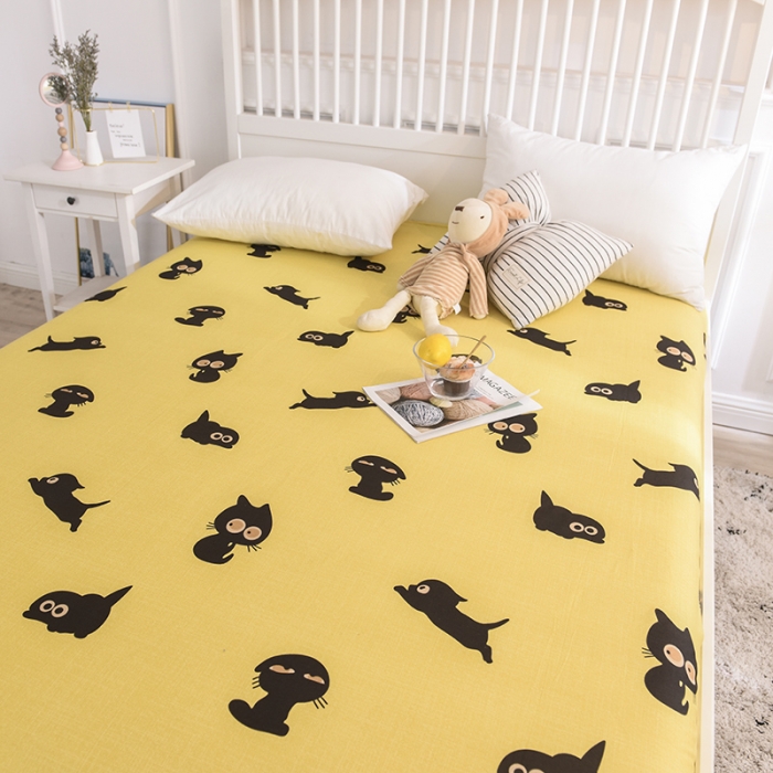 91家纺网 家纺一手货源 找家纺 甜之梦家纺 2019新款全棉单品床笠 喵星人