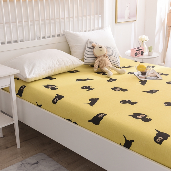 91家纺网 家纺一手货源 找家纺 甜之梦家纺 2019新款全棉单品床笠 喵星人