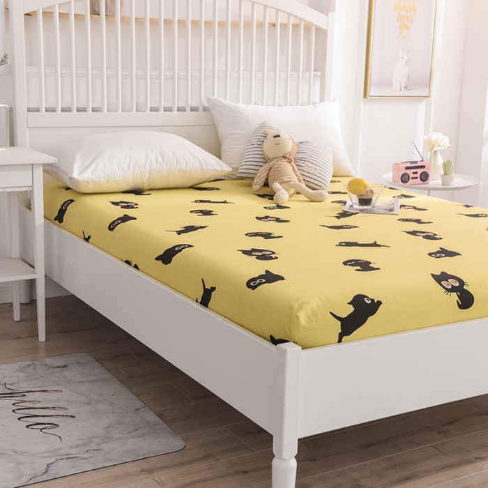 91家纺网 家纺一手货源 找家纺 甜之梦家纺 2019新款全棉单品床笠 喵星人