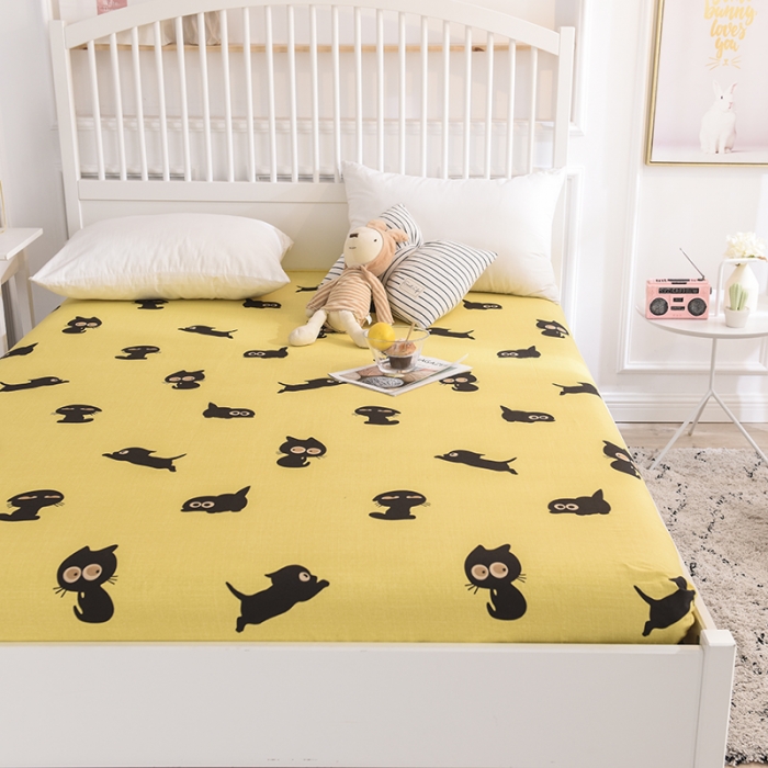 91家纺网 家纺一手货源 找家纺 甜之梦家纺 2019新款全棉单品床笠 喵星人