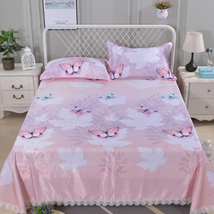 91家纺网 家纺一手货源 找家纺 （总）甜之梦家纺 2019新款可机洗花边冰丝凉席三件套