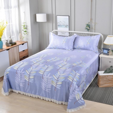 91家纺网 家纺一手货源 找家纺 （总）甜之梦家纺 2019新款可机洗花边冰丝凉席三件套