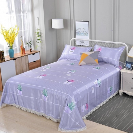 91家纺网 家纺一手货源 找家纺 （总）甜之梦家纺 2019新款可机洗花边冰丝凉席三件套