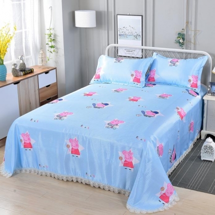 91家纺网 家纺一手货源 找家纺 （总）甜之梦家纺 2019新款可机洗花边冰丝凉席三件套