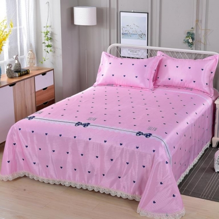 91家纺网 家纺一手货源 找家纺 （总）甜之梦家纺 2019新款可机洗花边冰丝凉席三件套