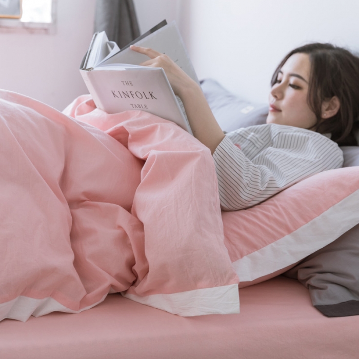 91家纺网 家纺一手货源 找家纺 蓝巢家纺 全棉水洗棉床单款四件套 初恋-浅粉