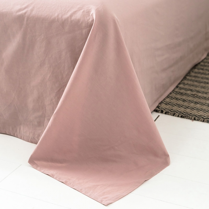 91家纺网 家纺一手货源 找家纺 蓝巢家纺 水洗棉全棉单品系列床单 豆沙