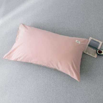 91家纺网 家纺一手货源 找家纺 蓝巢家纺 水洗棉全棉单品系列枕套一对 粉卡其