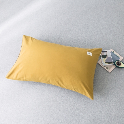 91家纺网 家纺一手货源 找家纺 蓝巢家纺 水洗棉全棉单品系列枕套一对 黄卡其