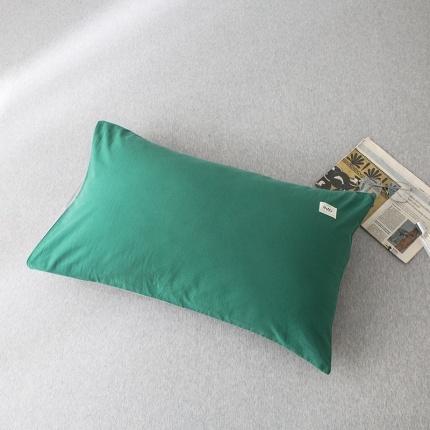 91家纺网 家纺一手货源 找家纺 蓝巢家纺 水洗棉全棉单品系列枕套一对 墨绿浅灰