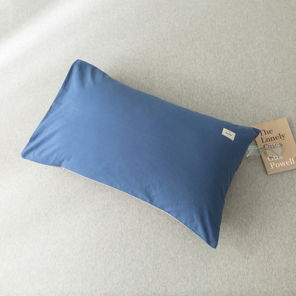 91家纺网 家纺一手货源 找家纺 蓝巢家纺 水洗棉全棉单品系列枕套一对 牛仔蓝浅灰