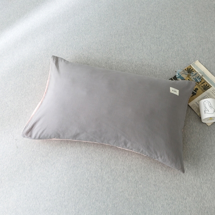91家纺网 家纺一手货源 找家纺 蓝巢家纺 水洗棉全棉单品系列枕套一对 浅灰粉