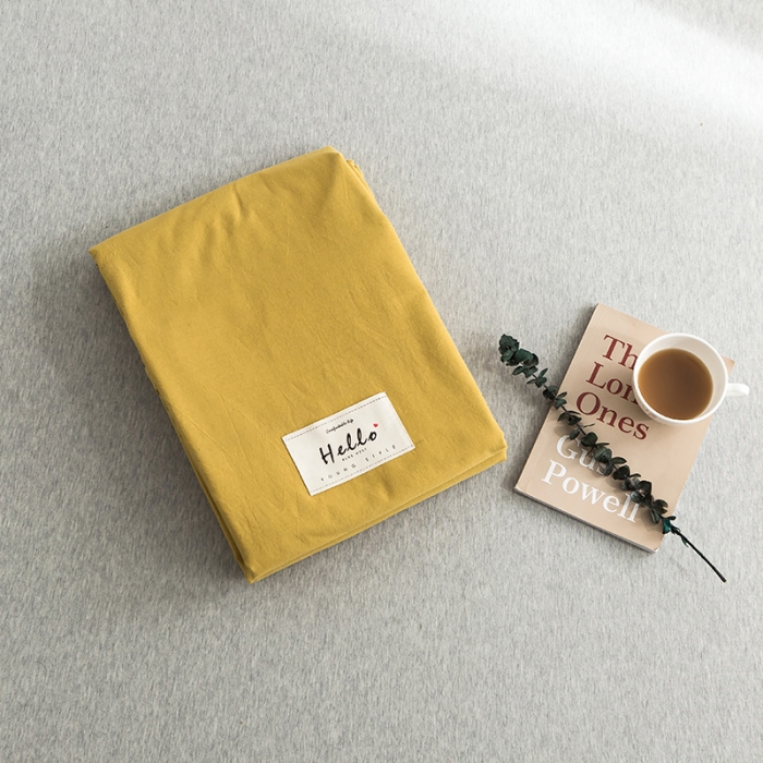 91家纺网 家纺一手货源 找家纺 蓝巢家纺 水洗棉全棉单品系列被套 黄卡其