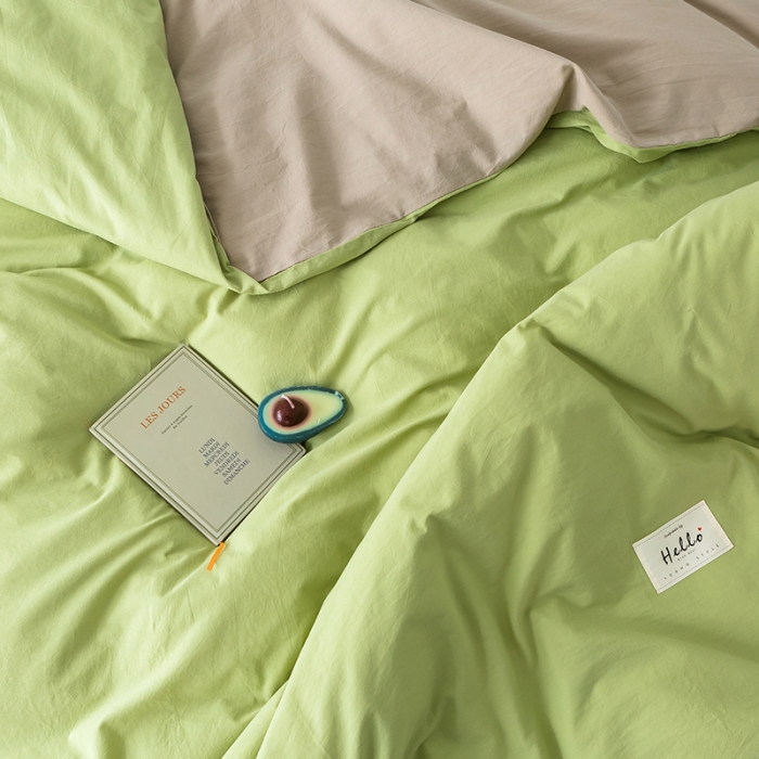 91家纺网 家纺一手货源 找家纺 蓝巢家纺 水洗棉全棉单品系列被套 抹绿卡其