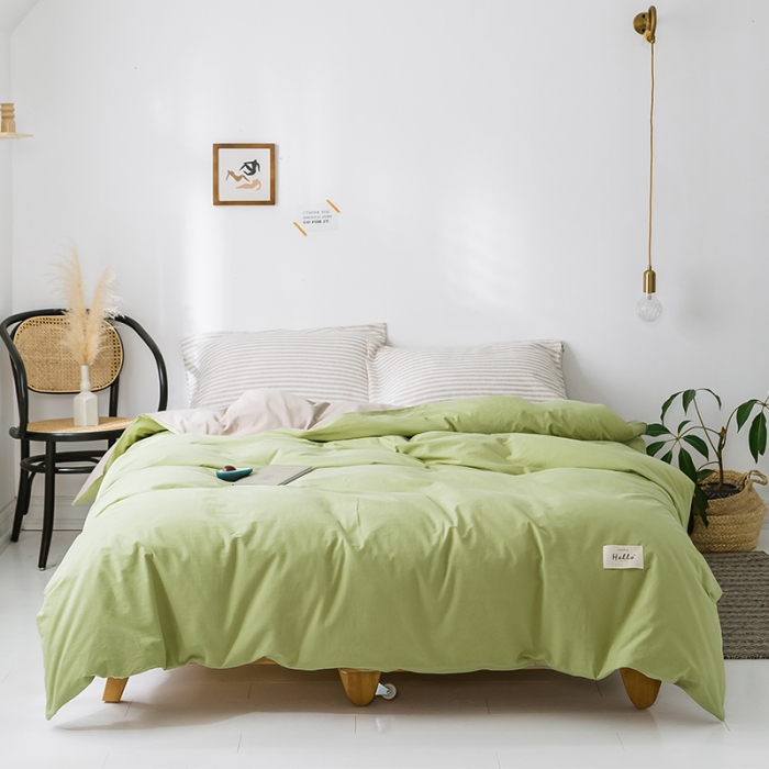 91家纺网 家纺一手货源 找家纺 蓝巢家纺 水洗棉全棉单品系列被套 抹绿卡其