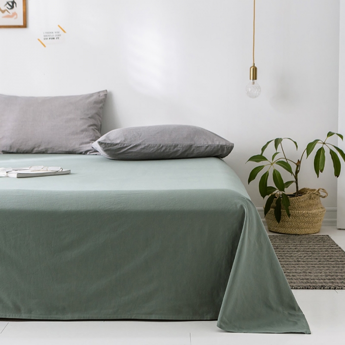 91家纺网 家纺一手货源 找家纺 蓝巢家纺 水洗棉全棉单品系列床单 复古绿