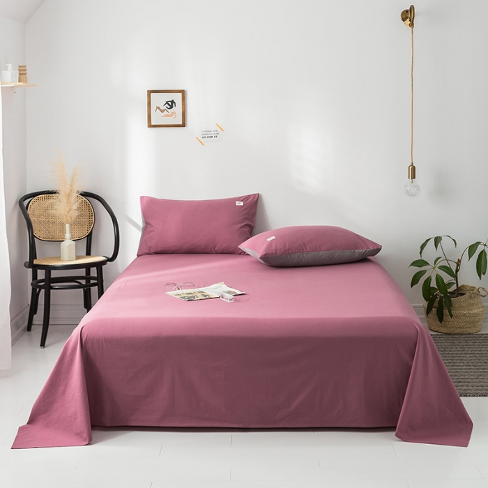 91家纺网 家纺一手货源 找家纺 蓝巢家纺 水洗棉全棉单品系列床单 海棠红