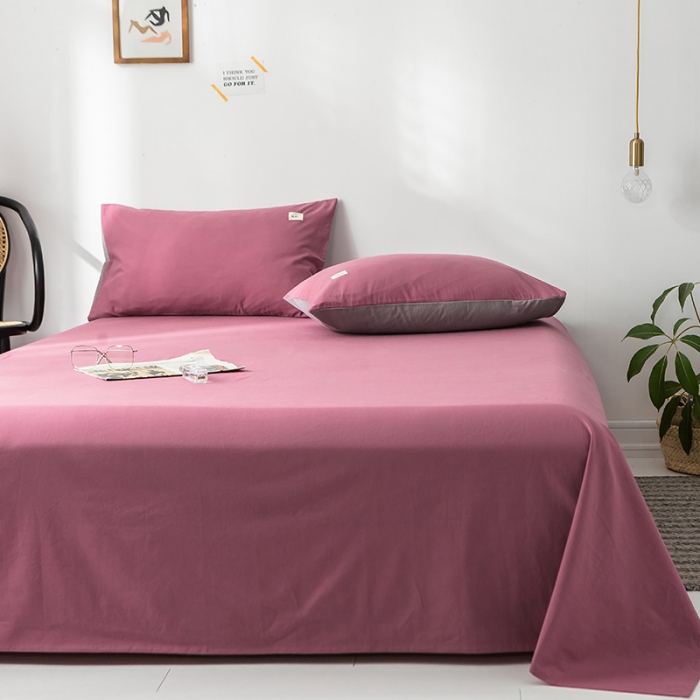 91家纺网 家纺一手货源 找家纺 蓝巢家纺 水洗棉全棉单品系列床单 海棠红