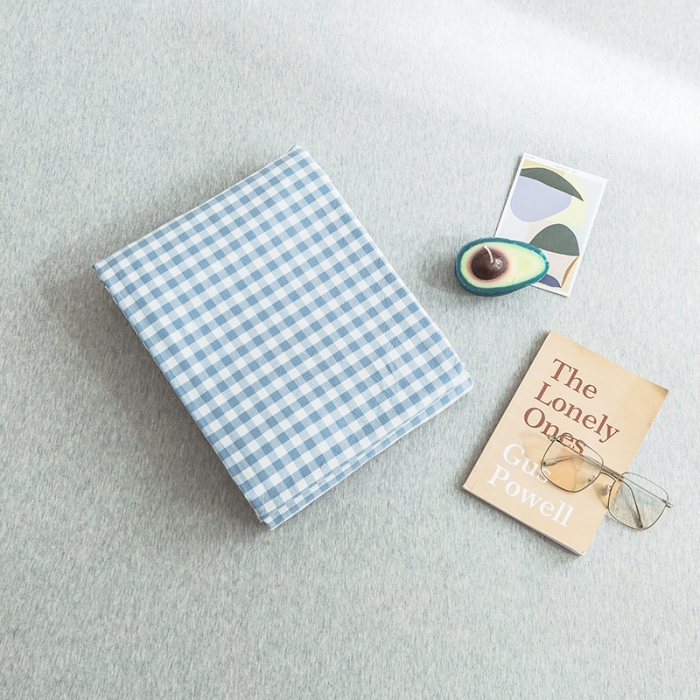 91家纺网 家纺一手货源 找家纺 蓝巢家纺 水洗棉全棉单品系列床单 蓝小格