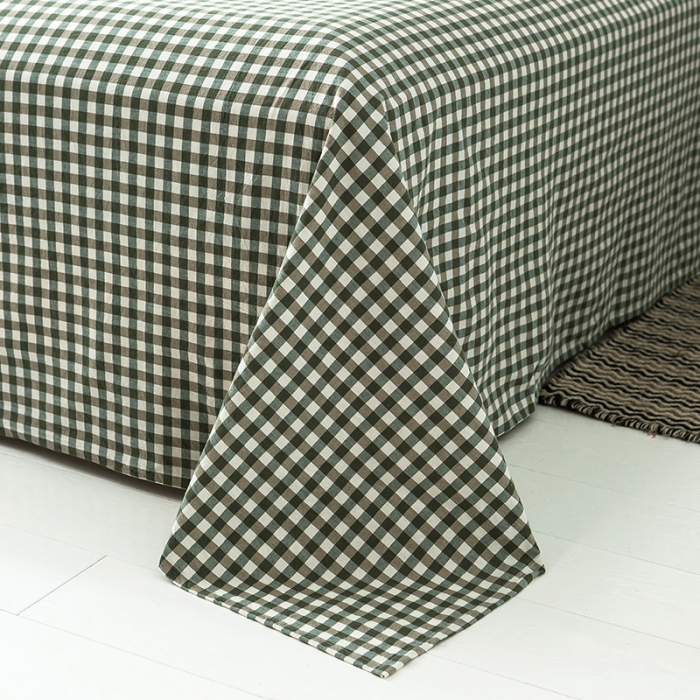 91家纺网 家纺一手货源 找家纺 蓝巢家纺 水洗棉全棉单品系列床单 绿小格