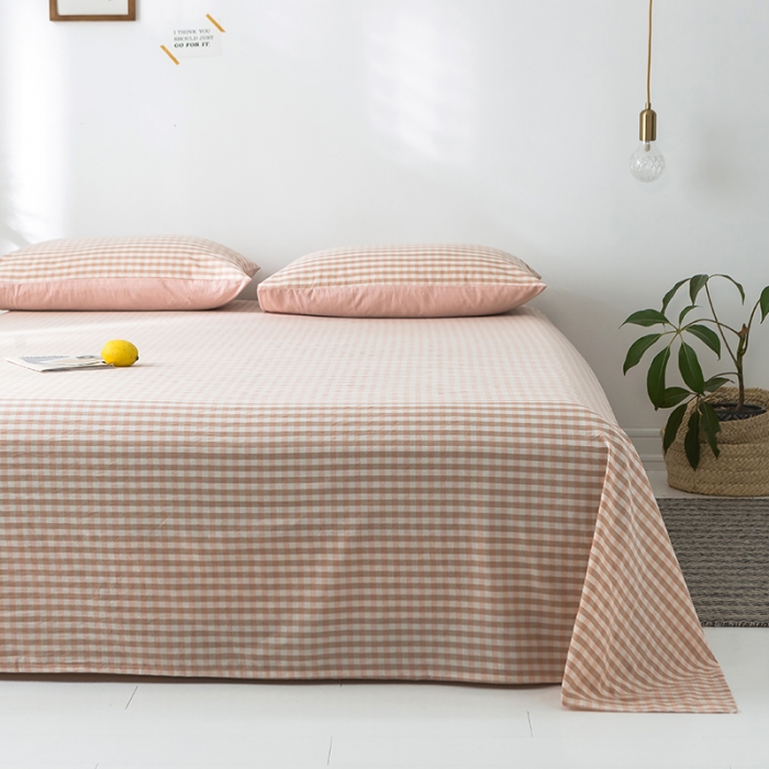 91家纺网 家纺一手货源 找家纺 蓝巢家纺 水洗棉全棉单品系列床单 蜜粉格